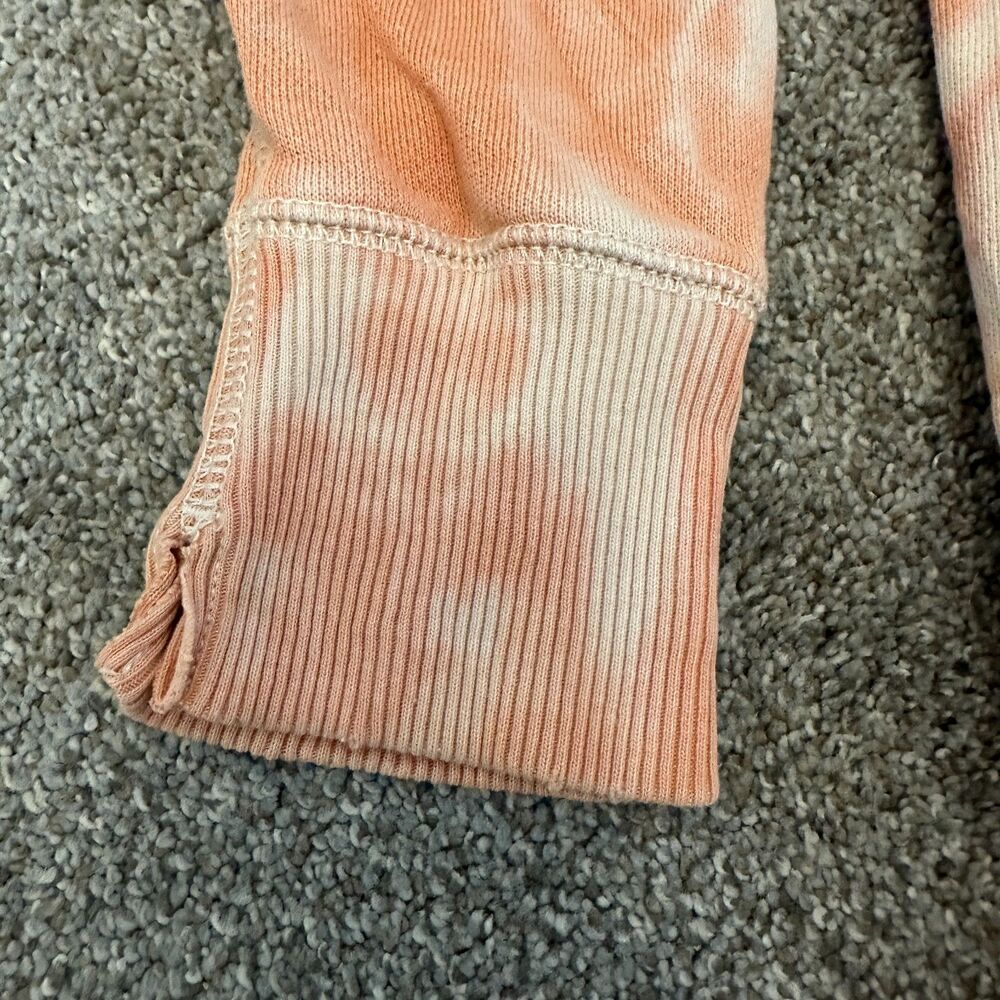 Aerie Tie Dye Graphic Sweatshirt Medium Please Just Trust Me Crewneck Peach - Picture 8 of 16